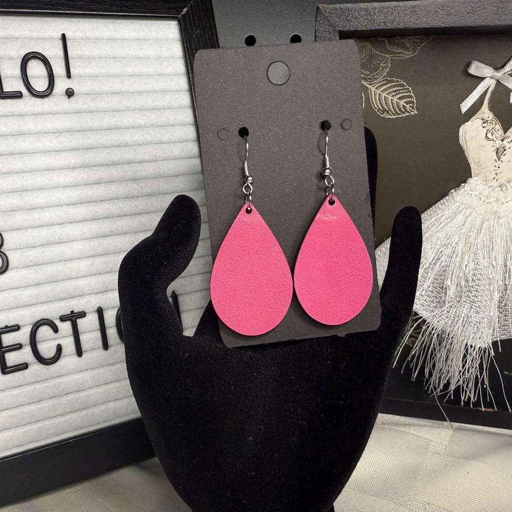 Elegant Pink Teardrop Earrings